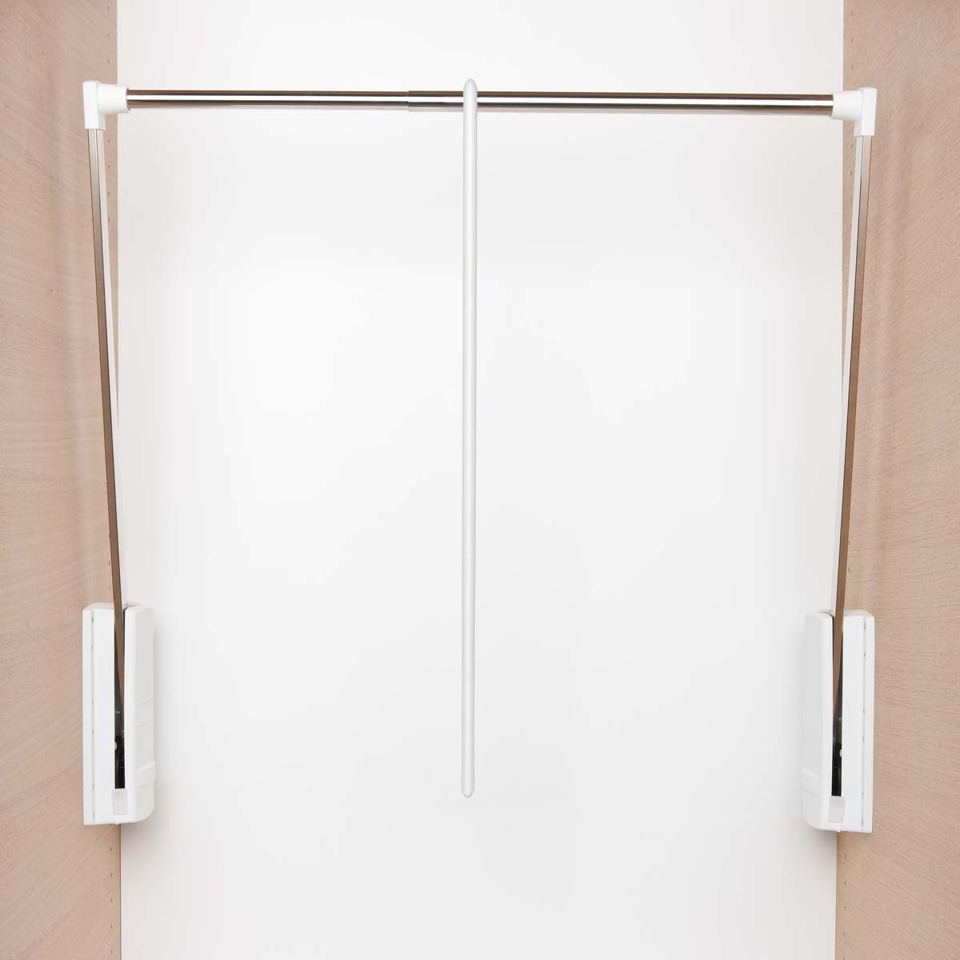 Фото Servetto Телескопический пантограф SERVETTO для одежды, 2 шт., ширина 770-1200 мм, белый/хром