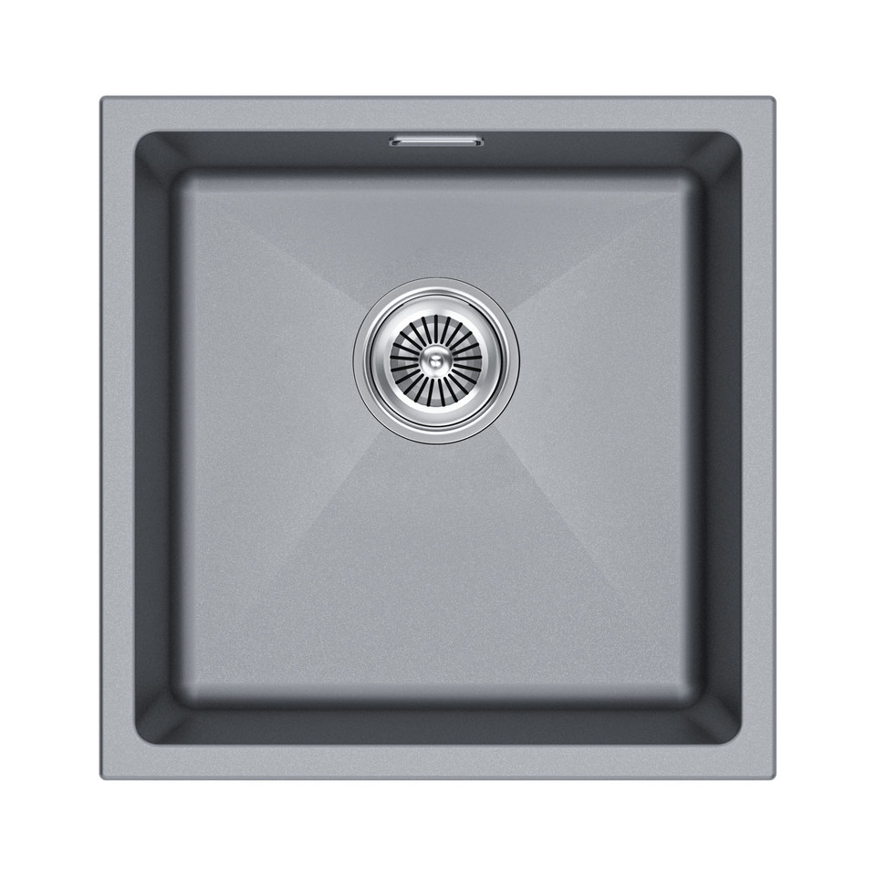 Фото Гранитная мойка Paulmark LUMI 45 UNI LU45-GRM Серый металлик