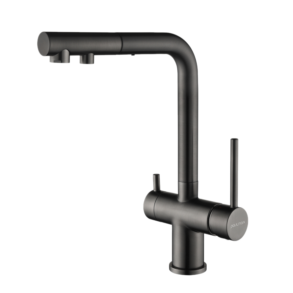 Фото Смеситель для кухни Paulmark SERPENTINE Se213222-GM Вороненая сталь GM