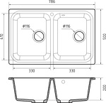 Превью картинка Мраморная мойка GranFest STANDART 780K Кашемир #3