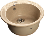 Превью картинка Мраморная мойка GranFest RONDO 520 Песочный #1