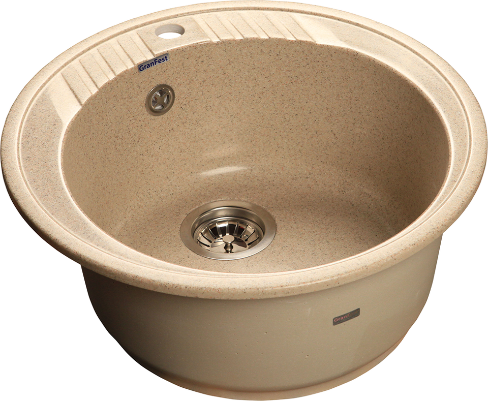 Фото Мраморная мойка GranFest RONDO 520 Песочный