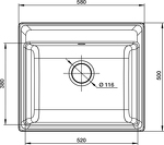 Превью картинка Мраморная мойка GranFest VERTEX 580 Топаз #3