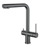 Превью картинка Смеситель для кухни Rivelato Lugano Г-обр. с краном питьевой воды D-35мм PVD black #1