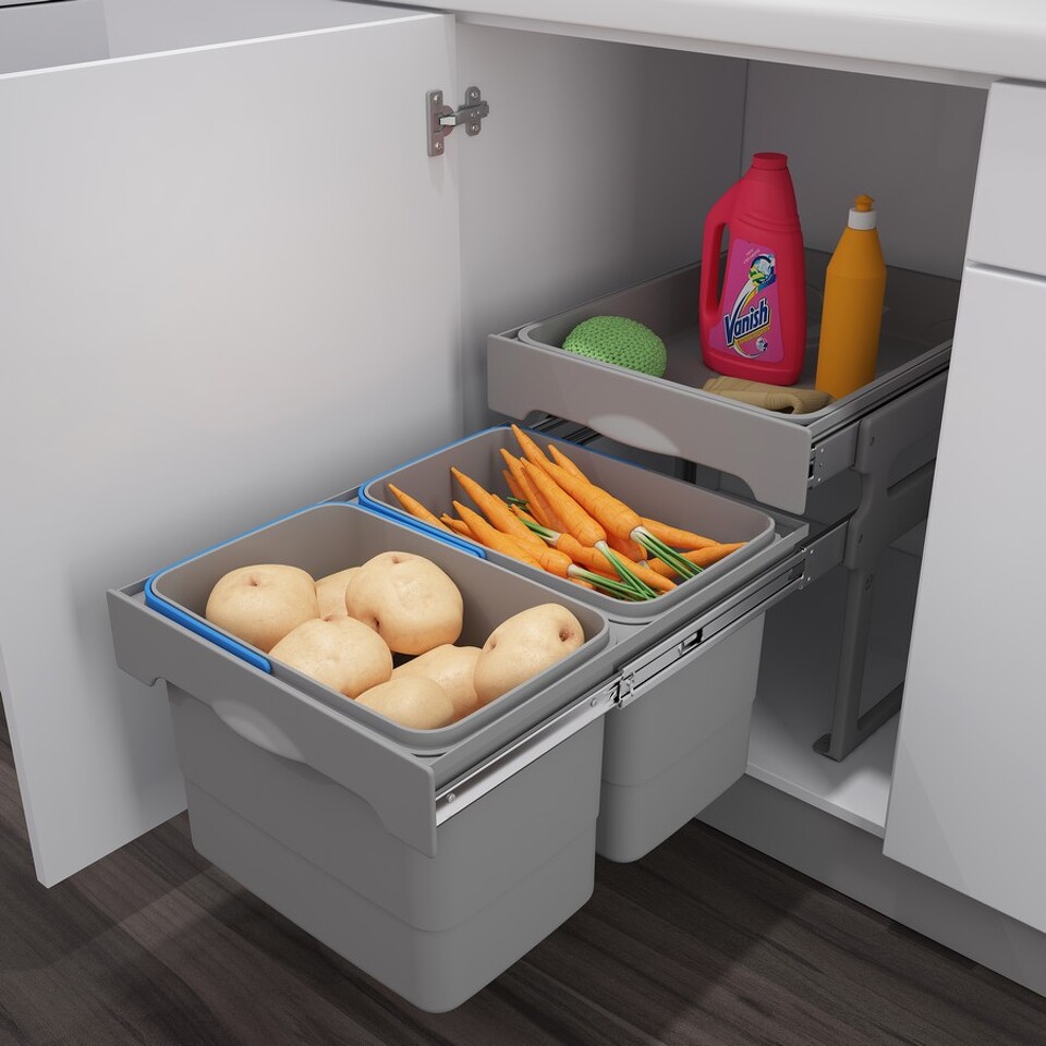 Фото Ekotech Система сортировки TANK 2 30 л, распашной фасад 400 мм, серый