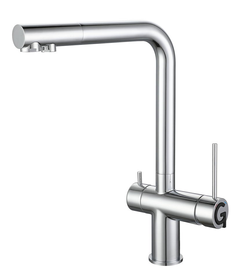 Фото Смеситель для кухни Rivelato Lugano Г-обр. с краном питьевой воды D-35мм cromo