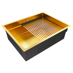 Превью картинка Металлическая мойка Paulmark NEXT-PRO 58 UNI PM705845-BG Брашированное золото BG #3