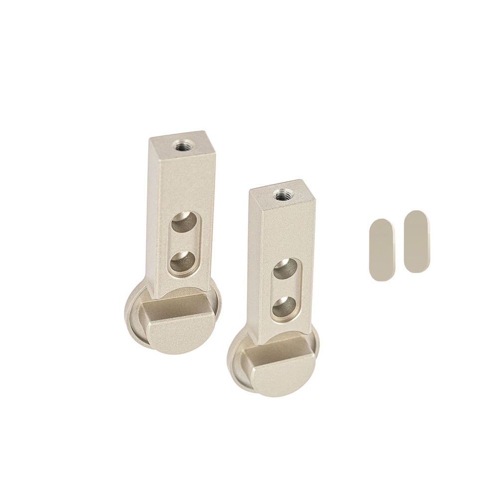 Фото Duslar Комплект держателей с заглушками для круглой штанги RAIN, крепление к полке или к боковине, шампань