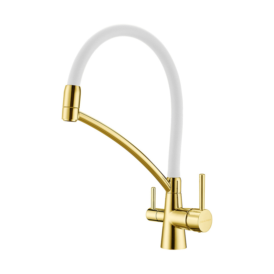 Фото Смеситель для кухни Paulmark SIЕGEN Si213111-Gw Белый / золото