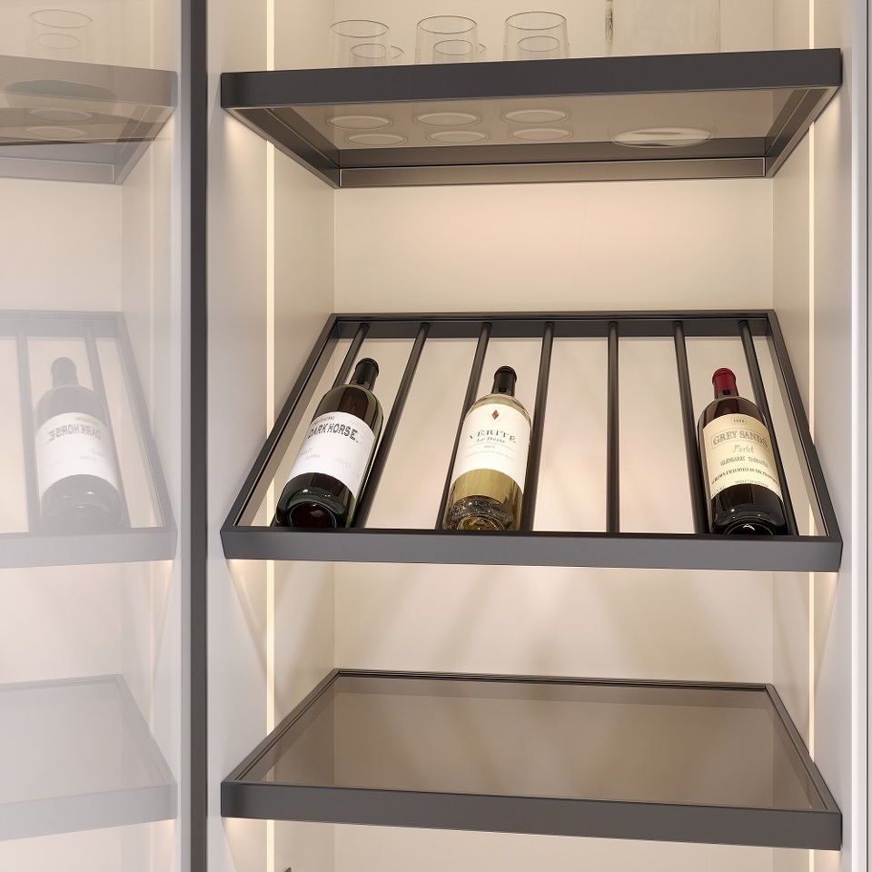 Фото Duslar Полка WINERY для бутылок с подсветкой, ширина 567 мм, глубина 497 мм, антрацит