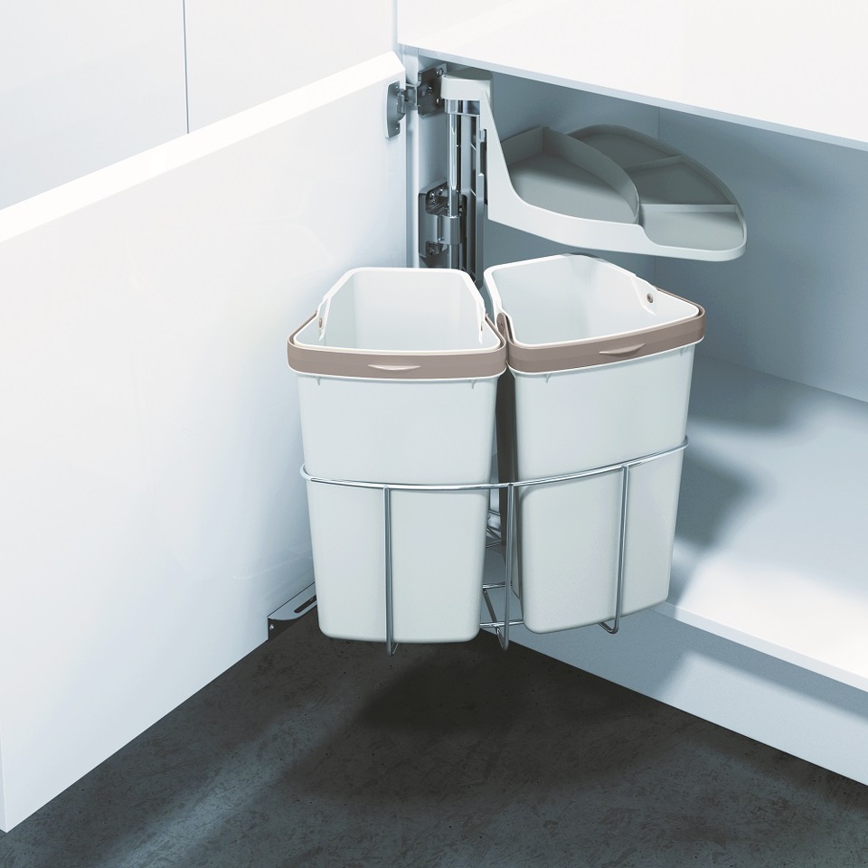 Фото Vauth-Sagel Система сортировки ENVI CENTER-2 18 л, распашной фасад 400 мм, серый