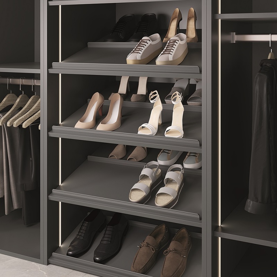 Фото Duslar Ограничительный профиль KURT для полки под обувь, длина 524 мм, антрацит