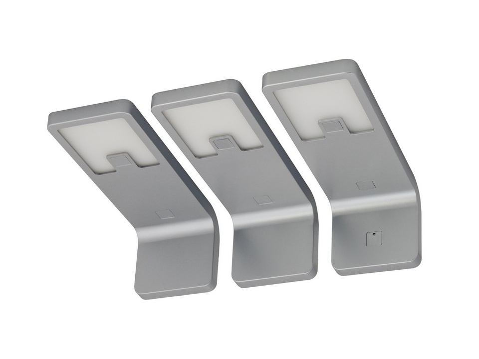 Фото Furnika Комплект из трансф-ра и 3-х накладных светодиод. светильника LEDA с выключ-ем, дневной, алюминий