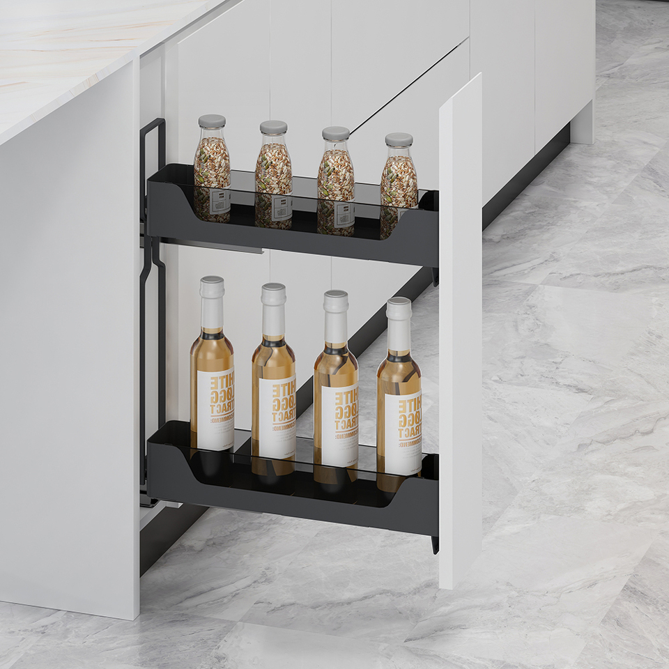 Фото Duslar Бутылочница MATRIX Plus, выдвижной фасад 150 мм, антрацит