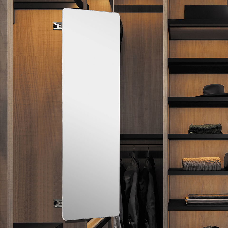 Фото Duslar Выдвижное поворотное зеркало VANDA, 323х50х1003 мм, бронза