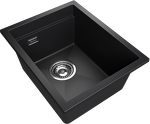 Превью картинка Гранитная мойка Rivelato LINO 354 1-чаш 350*440 nero #2