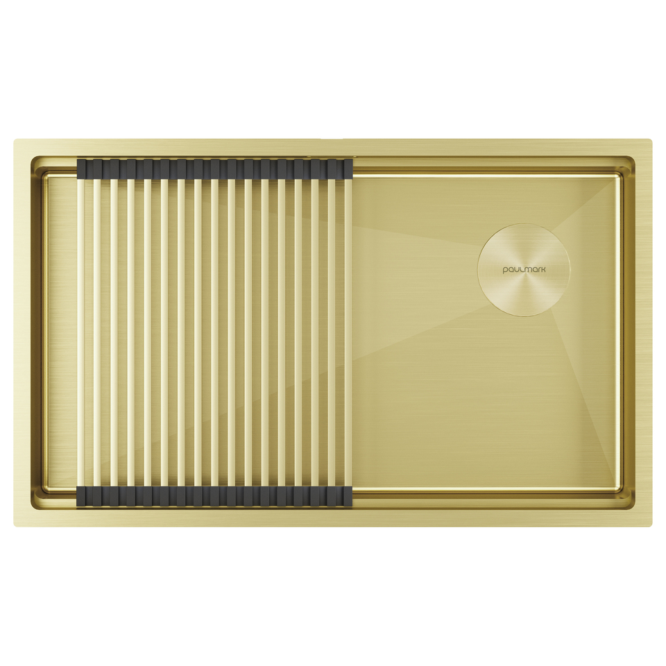 Фото Металлическая мойка Paulmark NEXT-PRO 74 UNI PM707445-LG Светлое золото