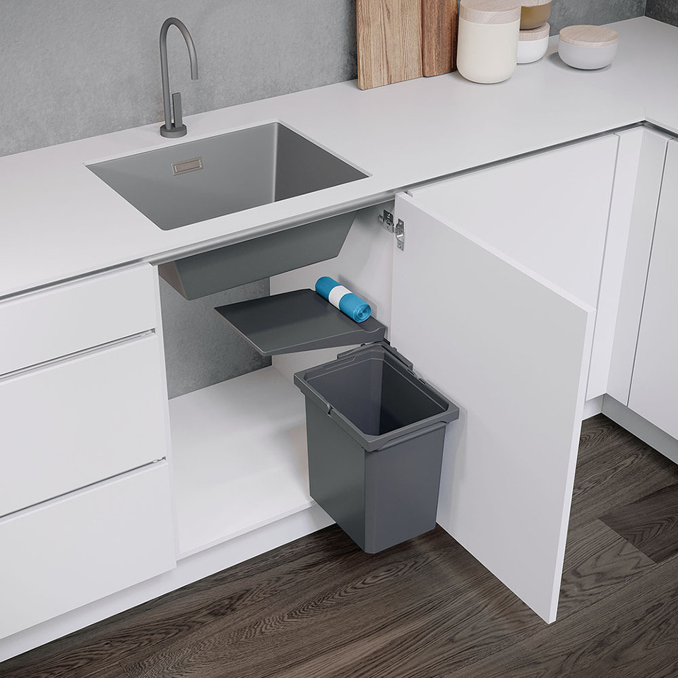 Фото Vauth-Sagel Мусорное ведро ENVI SINGLE 15,5 л, распашной фасад 450 мм, антрацит