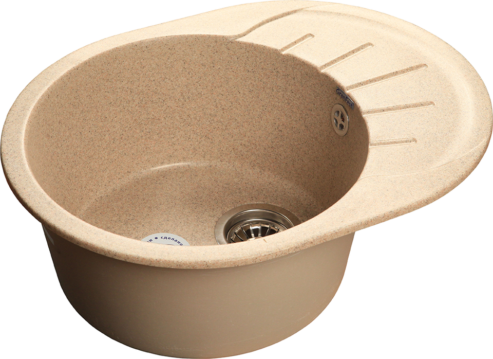 Фото Мраморная мойка GranFest RONDO 580L Песочный