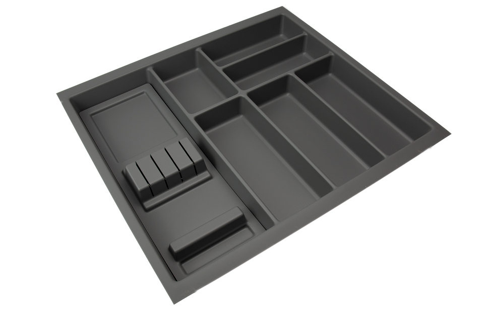 Фото Dirks Лоток BASIC SOFT-TOUCH для столовых приборов, ширина фасада 600 мм, 519х473х58 мм, антрацит