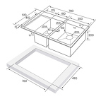 Превью картинка Металлическая мойка Paulmark KRONER 78/2SF PM227851-BGR Брашированное золото BG #5