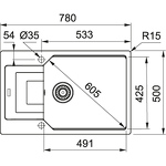 Превью картинка Гранитная мойка Franke URBAN UBG 611-78L серый камень #2