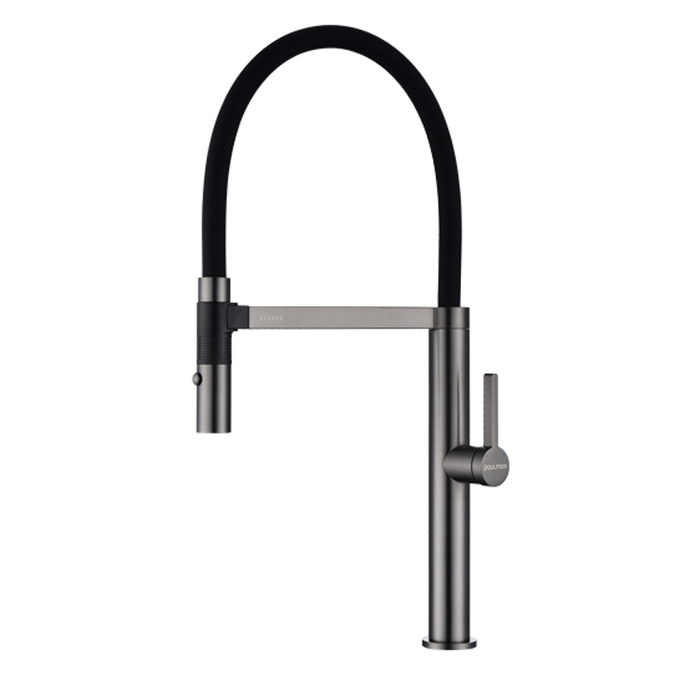 Фото Смеситель для кухни Paulmark LEADER Le214101-GM Вороненая сталь GM