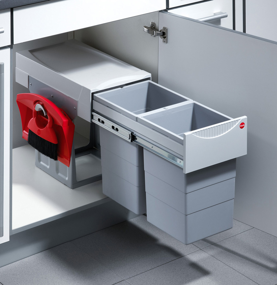 Фото Hailo Система сортировки TANDEM 30 л, распашной фасад 400 мм, серый