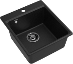 Превью картинка Мраморная мойка GranFest LEVEL 420 Черный #2