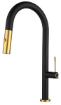 Превью картинка Смеситель для кухни Rivelato Asti U-обр. с выдвижной лейкой D-35мм antracite/oro #1
