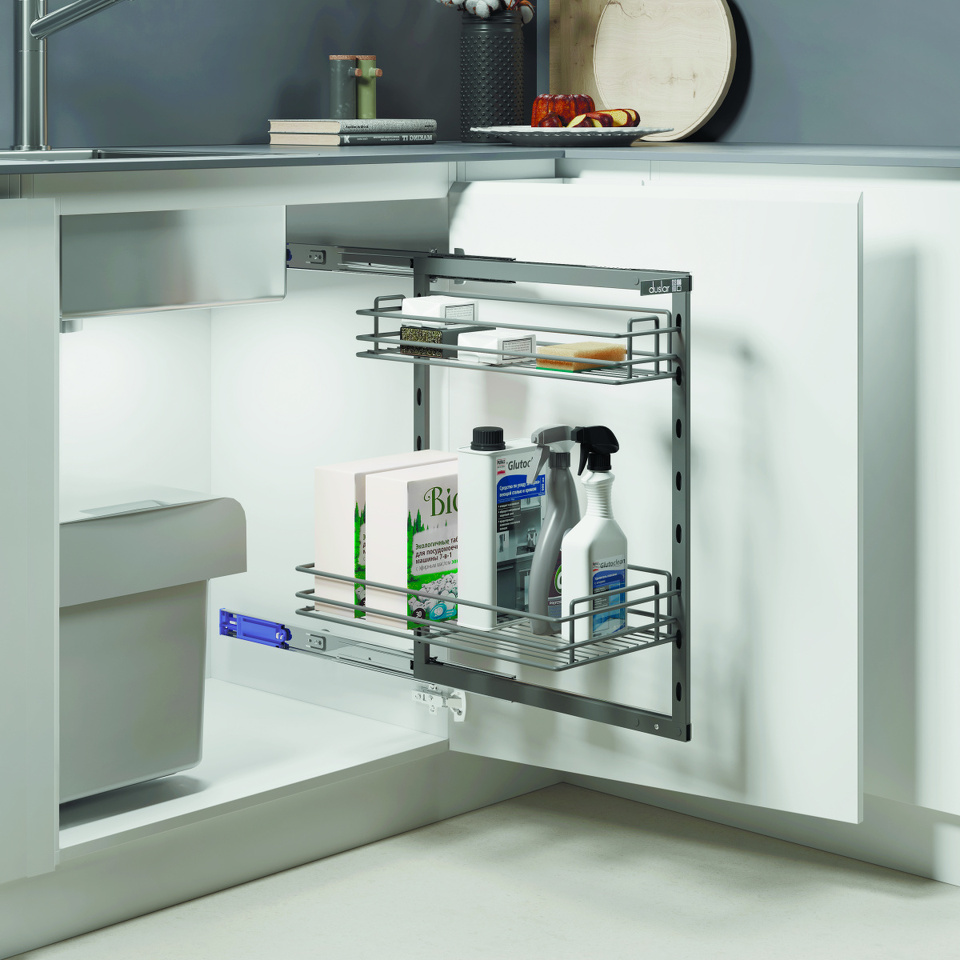 Фото Duslar Система SIDE с 2 корзинами 87 мм, распашной фасад от 200 мм, антрацит