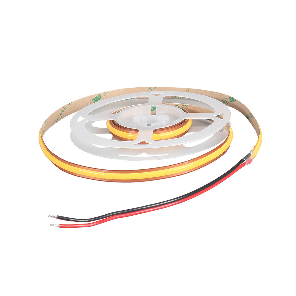 Фото Светодиодная лента DLIGHT COB, ширина 8 мм, длина 5000 мм, 528 led/м, 12 V, 13 W/м, теплый (3000K)