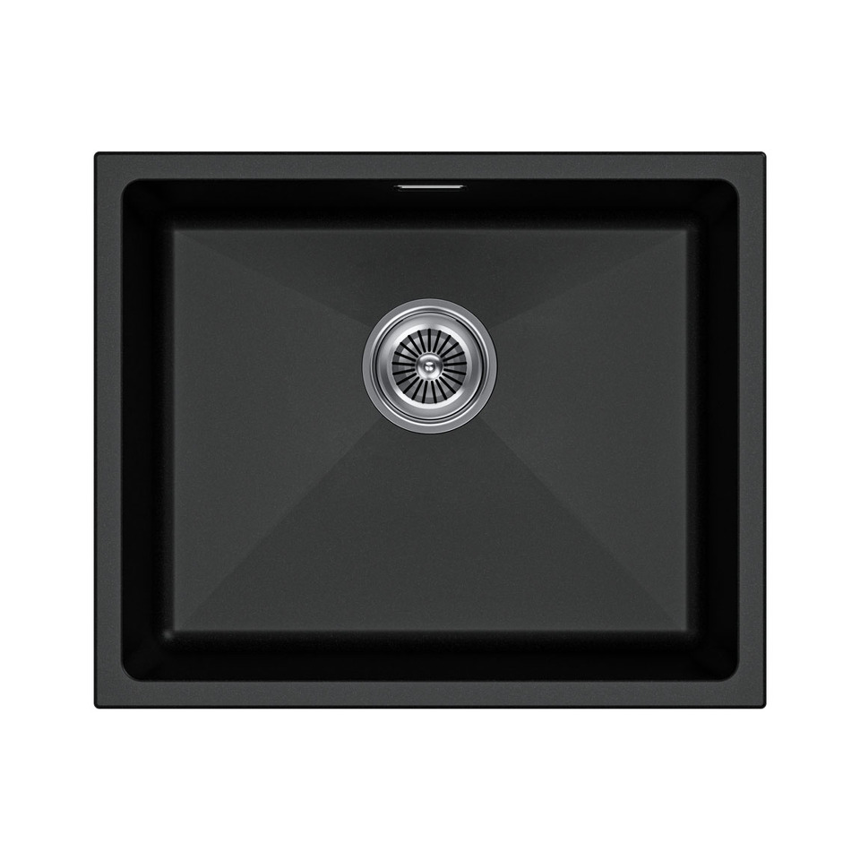 Фото Гранитная мойка Paulmark LUMI 55 UNI LU55-BL Черный гранит BL
