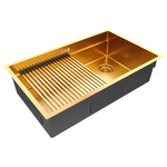 Превью картинка Металлическая мойка Paulmark NEXT-PRO 74 UNI PM707445-BG Брашированное золото BG #5