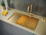 Превью картинка Металлическая мойка Paulmark KRONER 75 PM217551-BG Брашированное золото BG #4