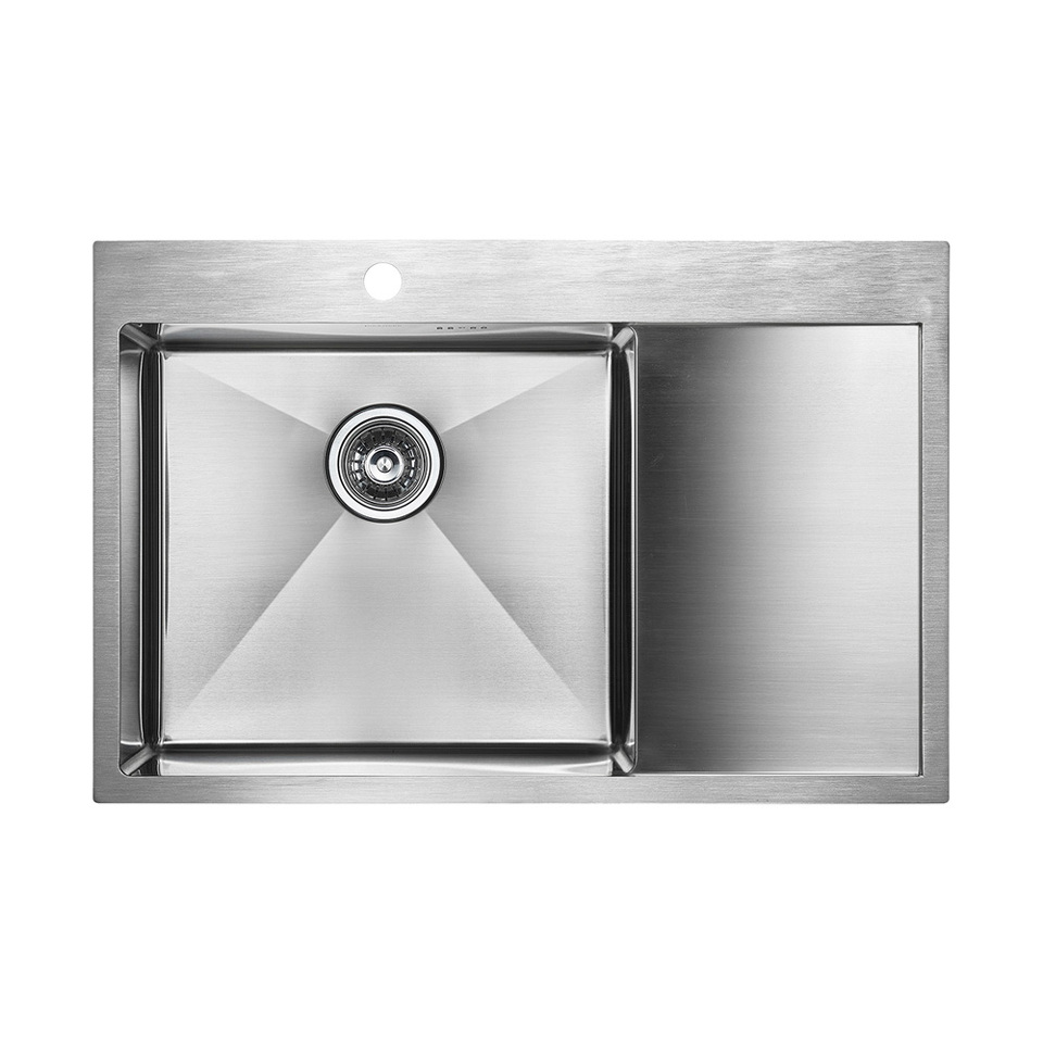 Фото Металлическая мойка Paulmark KRONER 78F PM217851-BSL Брашированная сталь