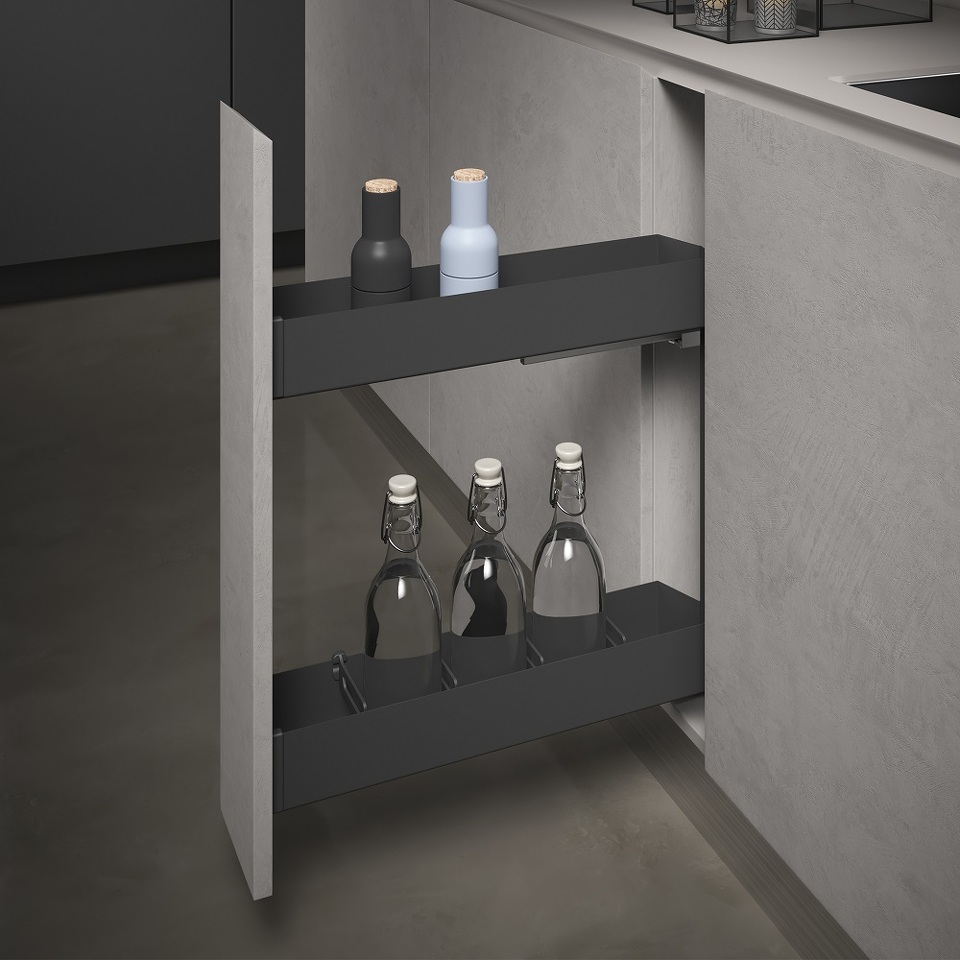 Фото SIGE Бутылочница LEVEL PRO, выдвижной фасад 200 мм, антрацит