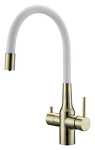 Превью картинка Смеситель для кухни Paulmark SALIX Sa213419-BRw Бронза / белый #2
