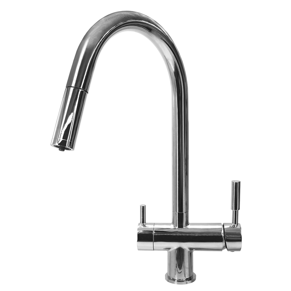 Фото Смеситель для кухни Барьер Смеситель для кухни с краном для питьевой воды БАРЬЕР SAFE FLEX-01АRSS серебро