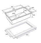 Превью картинка Металлическая мойка Paulmark NEXT 74 UNI PM217444-BS Брашированная сталь #5