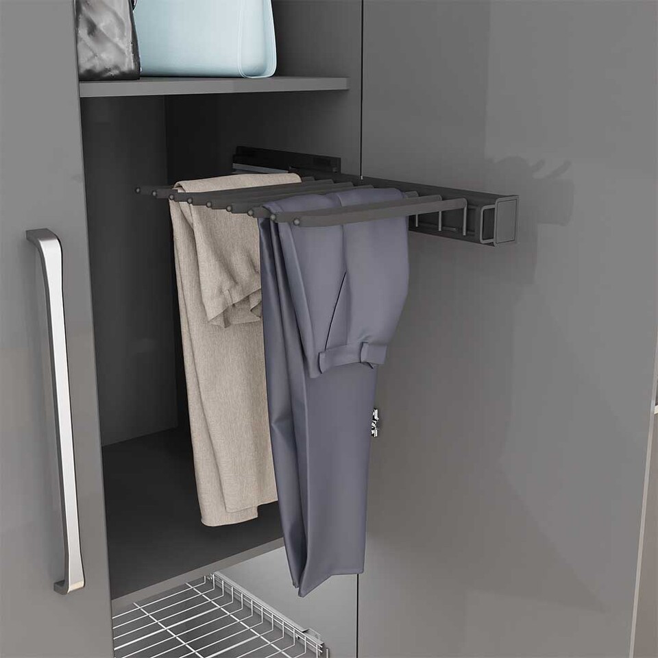 Фото Duslar Выдвижная брючница SALLY, ширина 360 мм, правая, антрацит