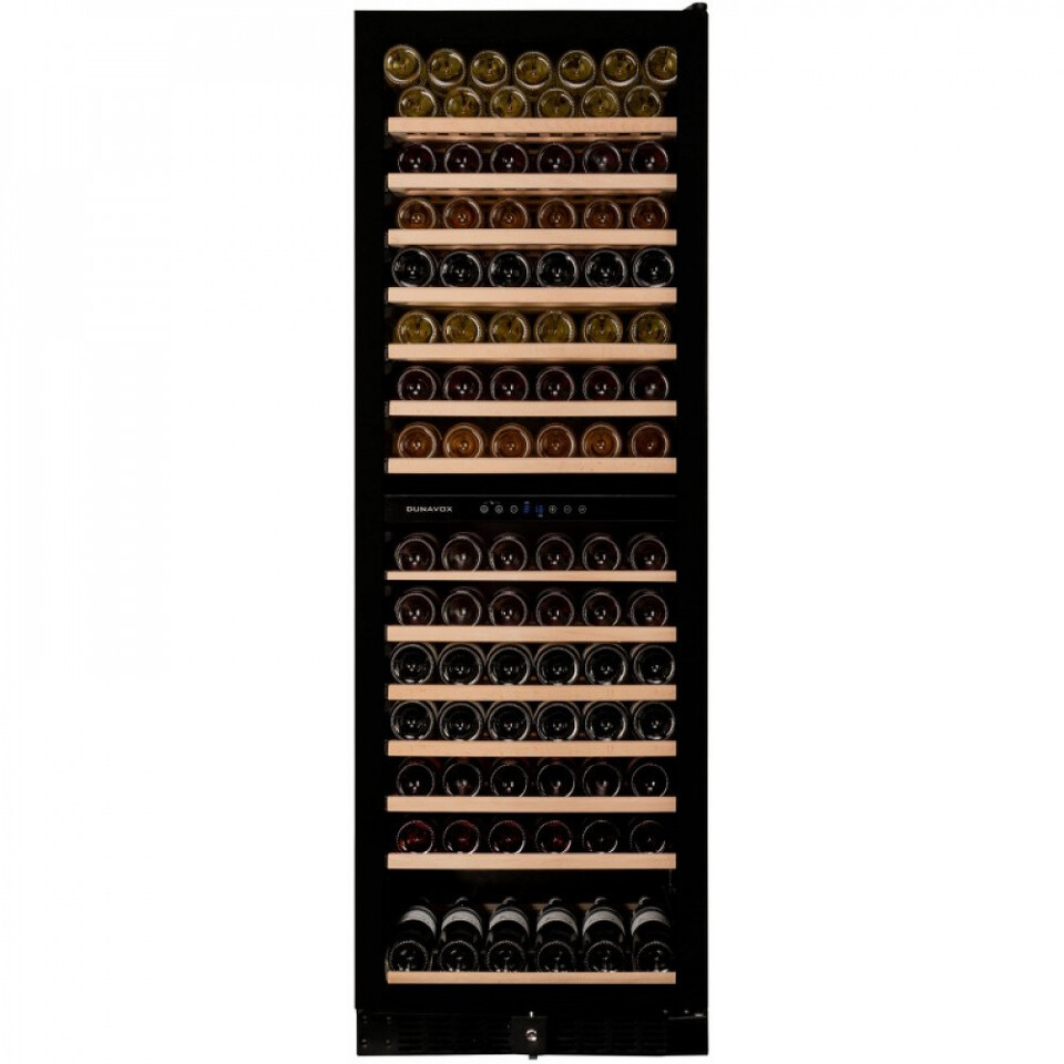 Фото Шкаф винный встраиваемый Винный холодильник (шкаф) компрессорный Dunavox DX-166.428DBK