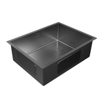 Превью картинка Металлическая мойка Paulmark NEXT-SKEW 58 UNI PM885844-GM Вороненая сталь GM #3