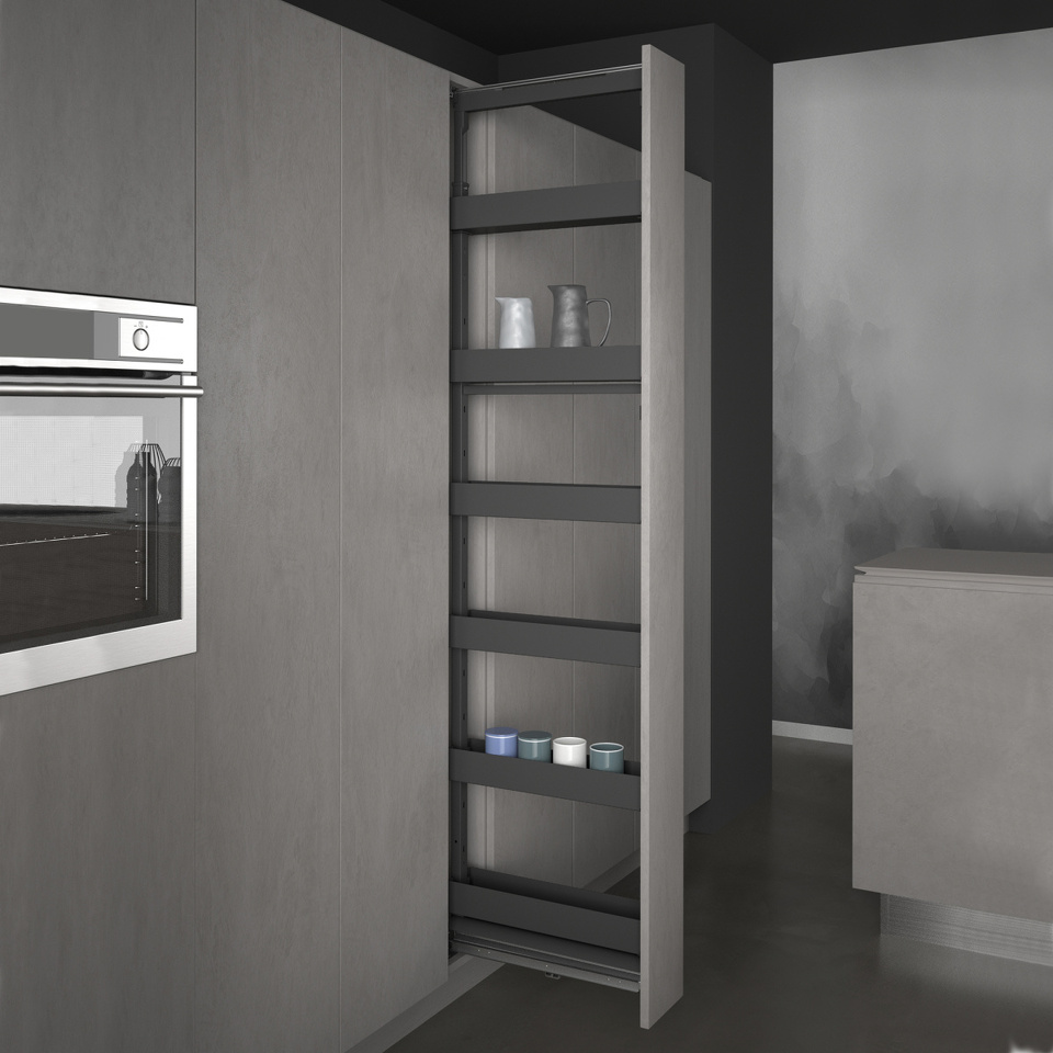 Фото SIGE Система LEVEL PRO, выдвижной фасад 200 мм, высота 1880-2180 мм, антрацит