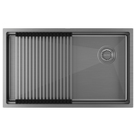 Превью картинка Металлическая мойка Paulmark NEXT-PRO 74 UNI PM707445-GM Вороненая сталь GM #4