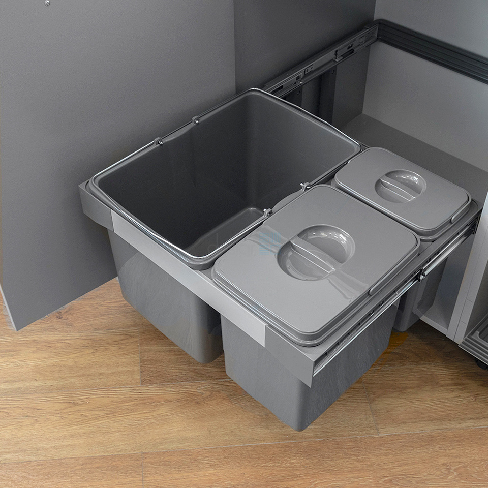 Фото Ekotech Система сортировки FREE JAZZ 56 л, распашной фасад 600 мм, антрацит