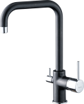 Превью картинка Смеситель для кухни Rivelato Tovel Г-обр. с краном питьевой воды D-35мм antracite/cromo #1