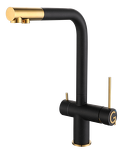 Превью картинка Смеситель для кухни Rivelato Lugano Г-обр. с краном питьевой воды D-35мм nero/oro #1