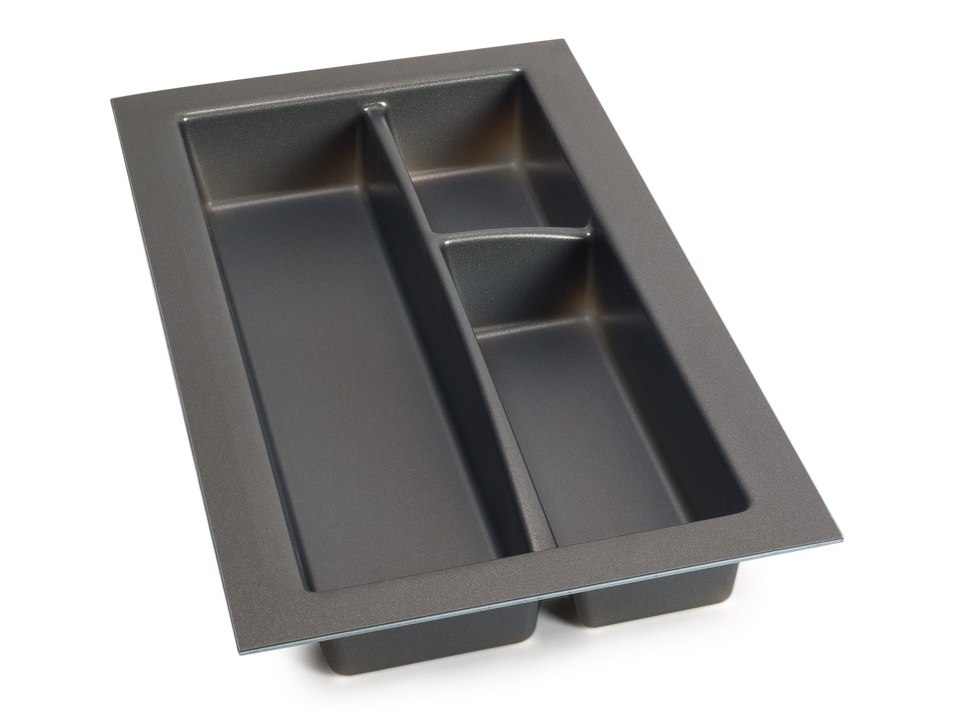 Фото Dirks Лоток LINE для столовых приборов, ширина фасада 300 мм, 218х473х56 мм, антрацит