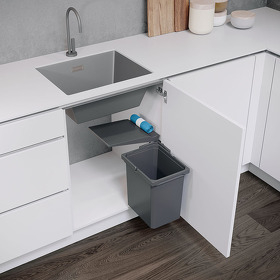 Картинка Vauth-Sagel Мусорное ведро ENVI SINGLE 15,5 л, распашной фасад 450 мм, антрацит